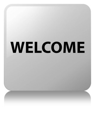 Hoş geldiniz beyaz kare düğme