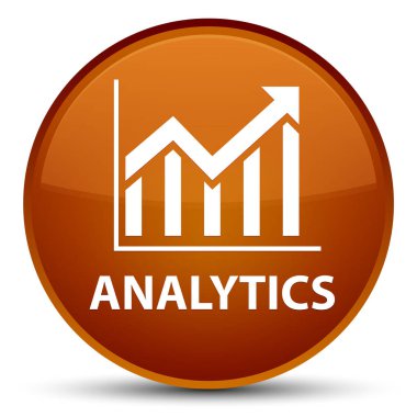 Analytics (istatistik simgesi) özel kahverengi yuvarlak düğmesi