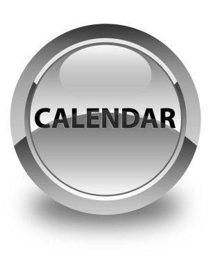 Takvim parlak beyaz yuvarlak düğme