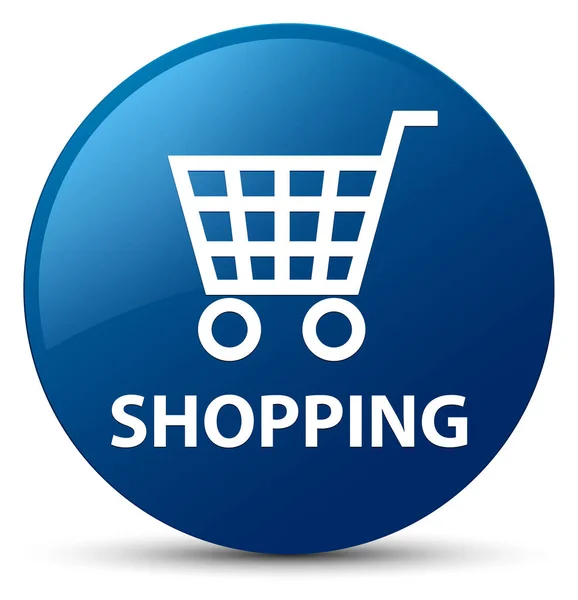 Shopping blu pulsante rotondo — Foto Stock