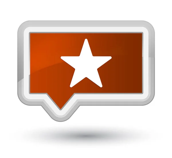 Ícone estrela botão banner marrom primo — Fotografia de Stock
