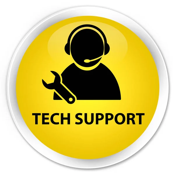 Tech support premium gul rund knapp — Stockfoto