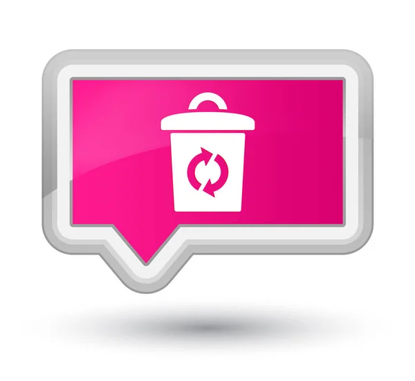 Ícone de lixo botão de banner rosa primo — Fotografia de Stock