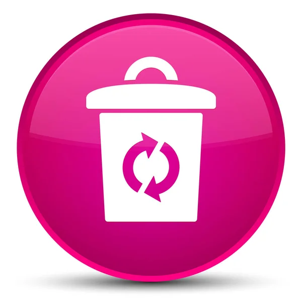 Ícone de lixo botão redondo rosa especial — Fotografia de Stock