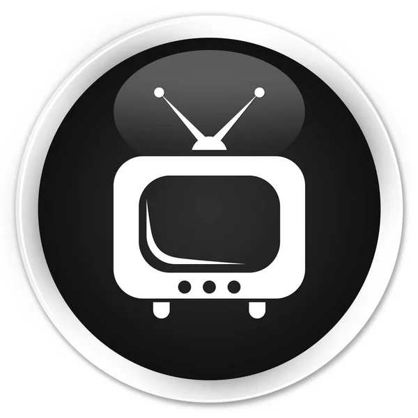 TV icon premium black round button — Stock Photo, Image