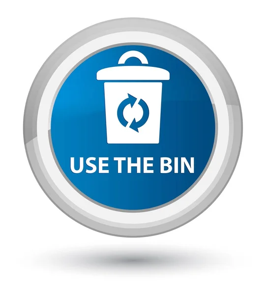Use the bin prime blue round button — Stock Photo, Image