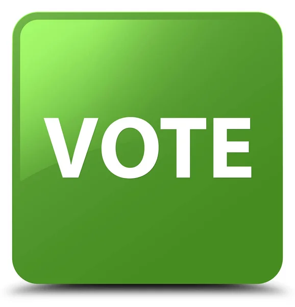 投票软绿色方形按钮 — 图库照片