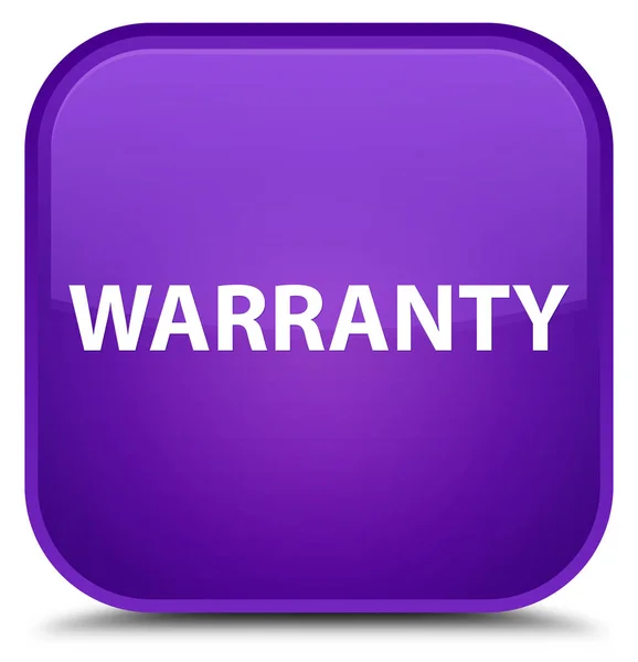 Warranty special purple square button — Stock Photo, Image
