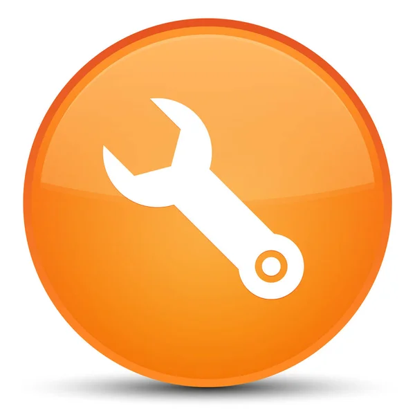 Skiftnyckel ikonen särskilda orange runda knappen — Stockfoto