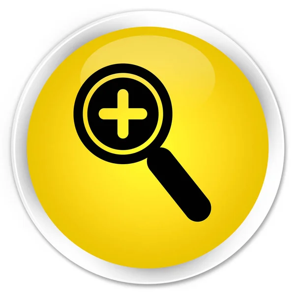 Zooma in ikonen premium gula runda knappen — Stockfoto