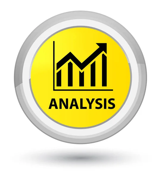 Analys (statistik ikon) prime gula runda knappen — Stockfoto