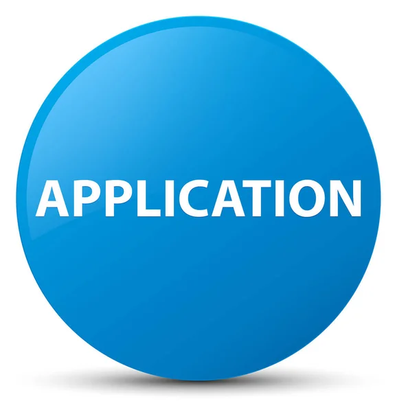 Application cyan blue round button — Stock Photo, Image
