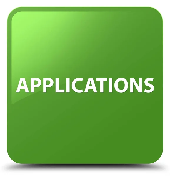 Applications soft green square button — Stock Photo, Image