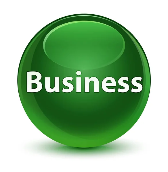 Business glassy soft green round button — Stock Photo, Image