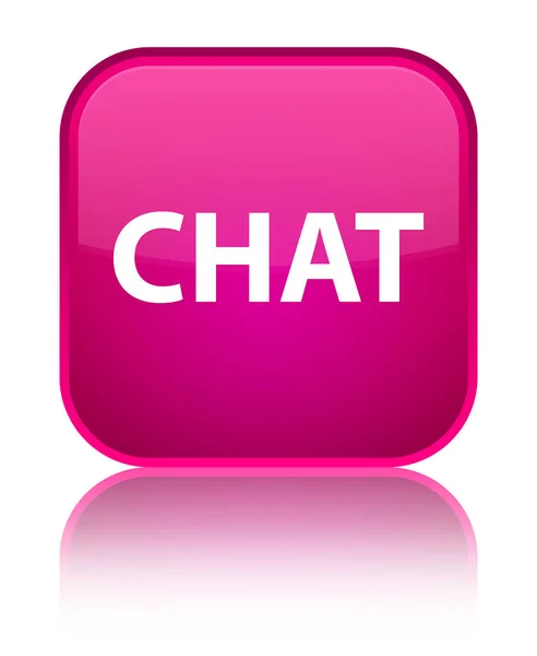 チャット特別なピンクの正方形ボタン — ストック写真