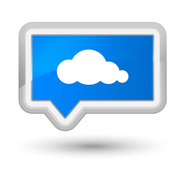 Ícone de nuvem ciano principal botão banner azul — Fotografia de Stock