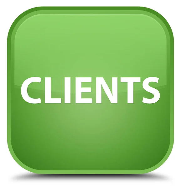 Clienti speciale pulsante quadrato verde morbido — Foto Stock