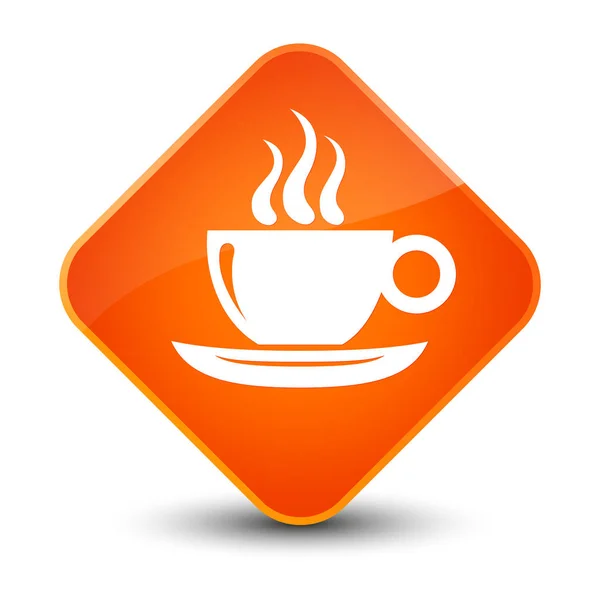 Kaffeetasse Symbol elegante orange Diamant-Taste — Stockfoto