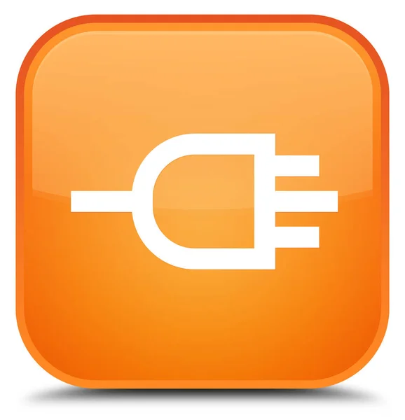 Anslut ikonen särskilda orange fyrkantiga knappen — Stockfoto