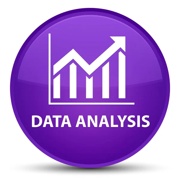 Analisis data (ikon statistik) tombol bundar ungu spesial — Stok Foto