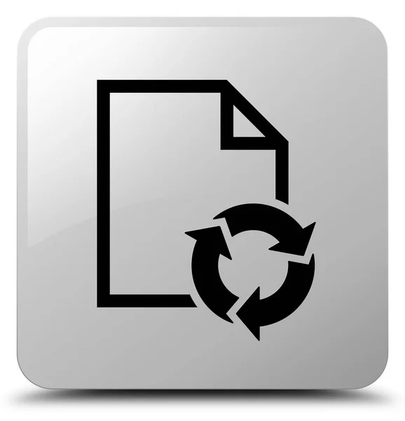 Pulsante quadrato bianco icona processo documento — Foto Stock