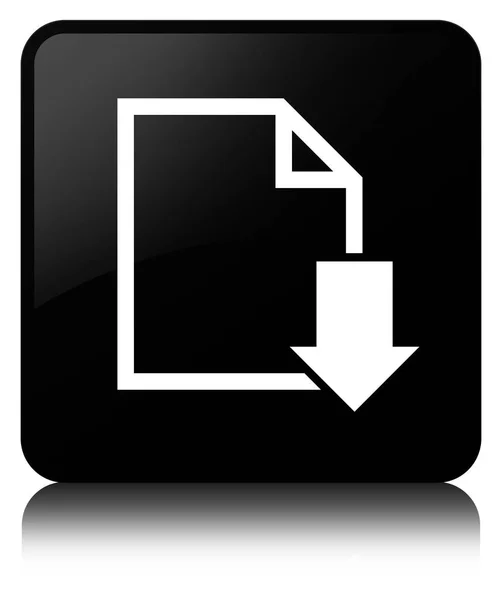 ダウンロード ドキュメント アイコン黒い正方形ボタン — ストック写真