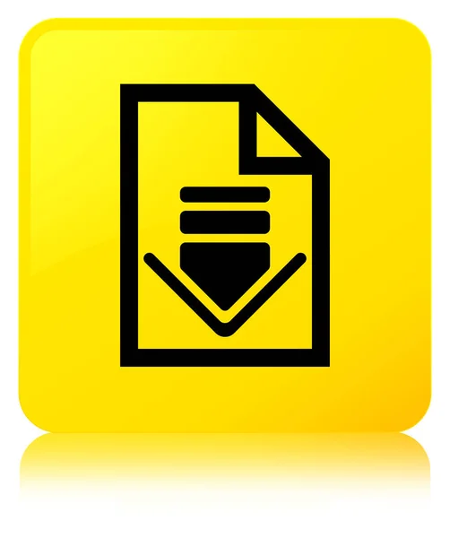 Download document icon yellow square button — Stock Photo, Image