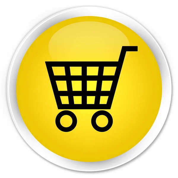 Желтая кнопка значка электронной коммерции — стоковое фото