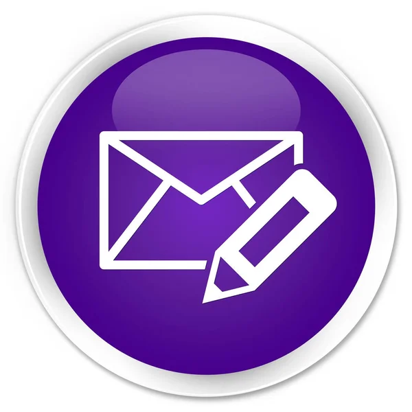 Edit email icon premium purple round button — Stock Photo, Image