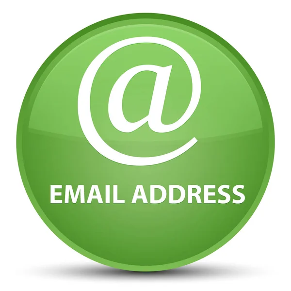 E-mail adres specjalny miękki zielony okrągły przycisk — Zdjęcie stockowe