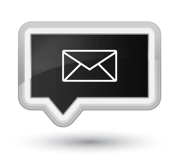 Иконка электронной почты - главная кнопка черного баннера — стоковое фото