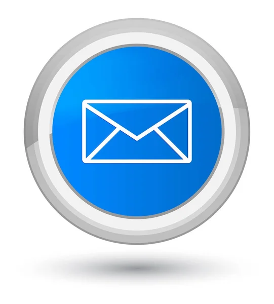Ícone de e-mail ciano principal botão redondo azul — Fotografia de Stock