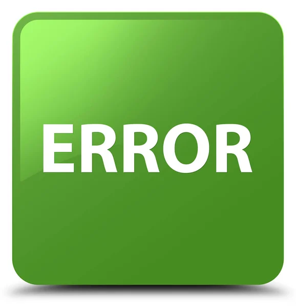 Erro botão quadrado verde macio — Fotografia de Stock