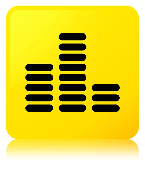 Equalizer'ı simgesi sarı kare düğme — Stok fotoğraf
