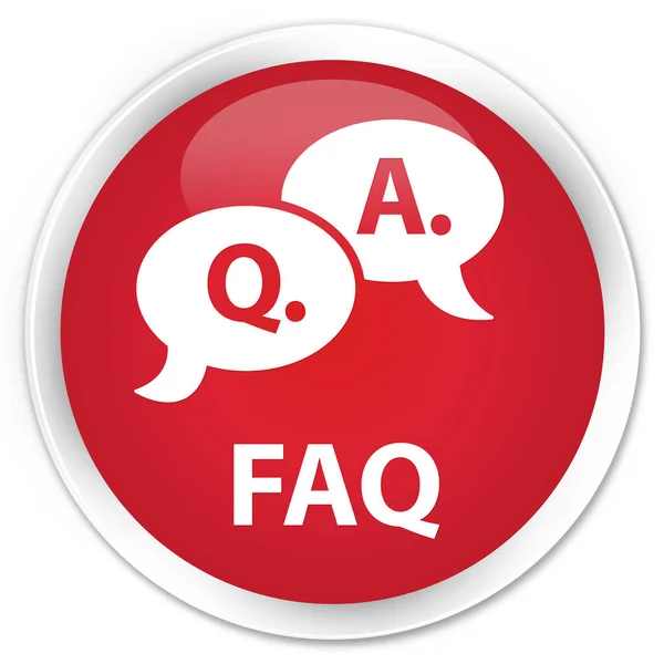 FAQ (fråga svar bubbla ikon) premium röda runda knappen — Stockfoto