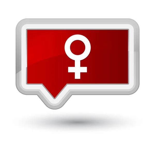 Female sign icon prime red banner button — Stock Photo, Image