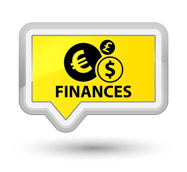 Botón de banner amarillo de las finanzas (signo euro) — Foto de Stock