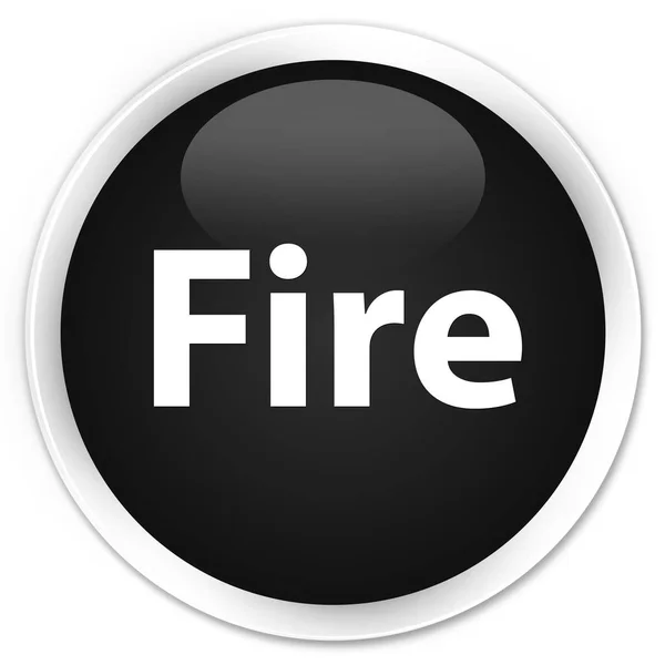 火プレミアム ブラック ラウンド ボタン — ストック写真