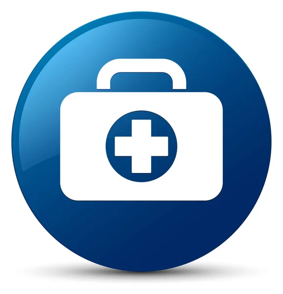 First aid kit bag ikona niebieski okrągły przycisk — Zdjęcie stockowe