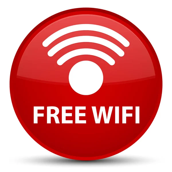 Wifi gratuit spécial bouton rond rouge — Photo
