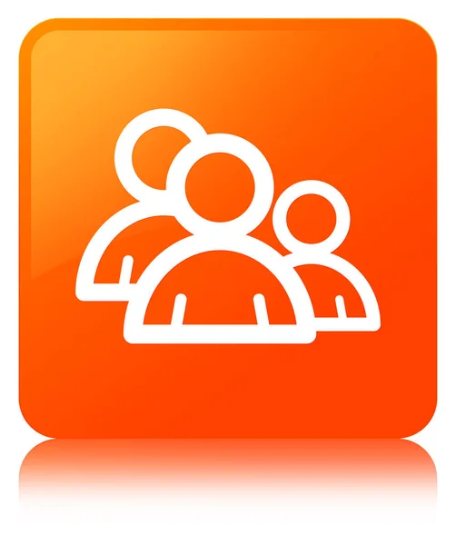 Grupp ikonen orange fyrkantiga knappen — Stockfoto