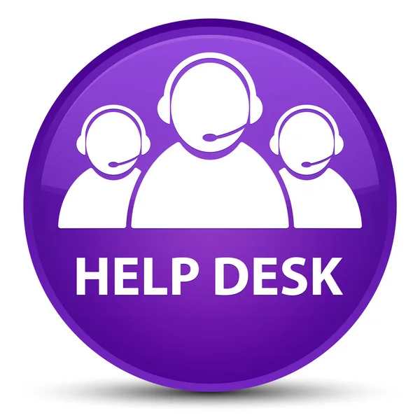 Help desk (customer care team icon) special purple round button