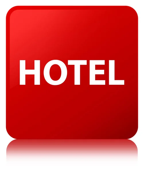Otel kırmızı kare düğme — Stok fotoğraf