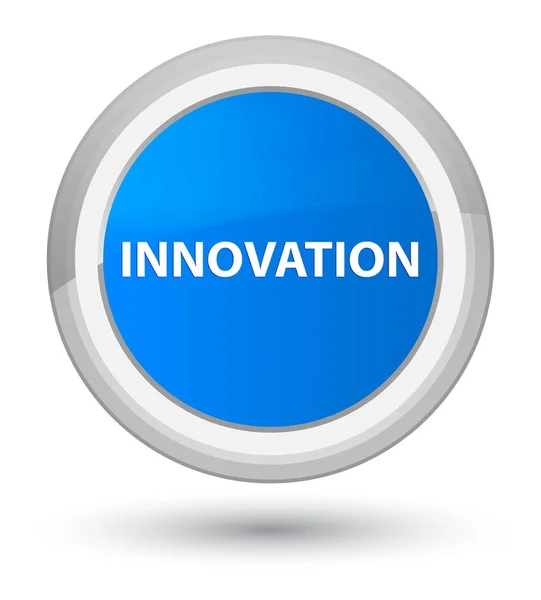 イノベーション プライム シアン ブルー ラウンド ボタン — ストック写真