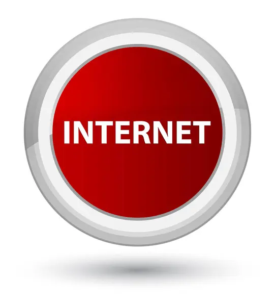 Internet prime bouton rond rouge — Photo