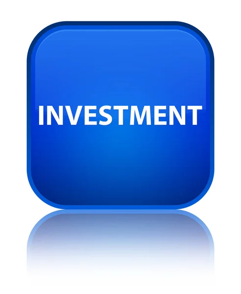 Investimento botão quadrado azul especial — Fotografia de Stock