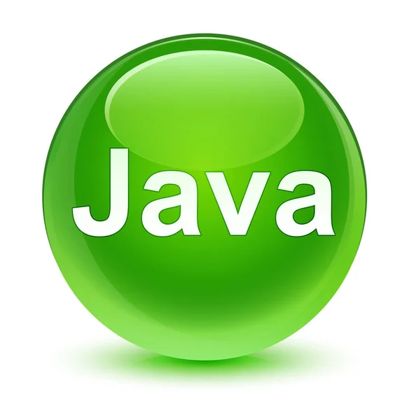 Java botón redondo verde vidrioso — Foto de Stock