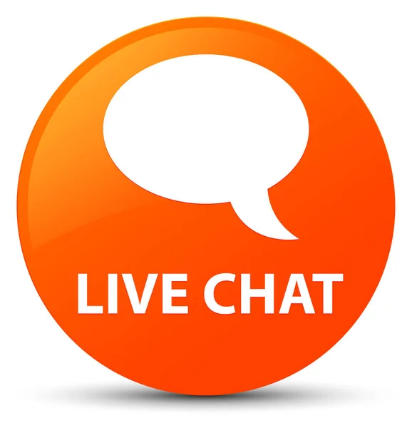 Live chat bouton rond orange — Photo