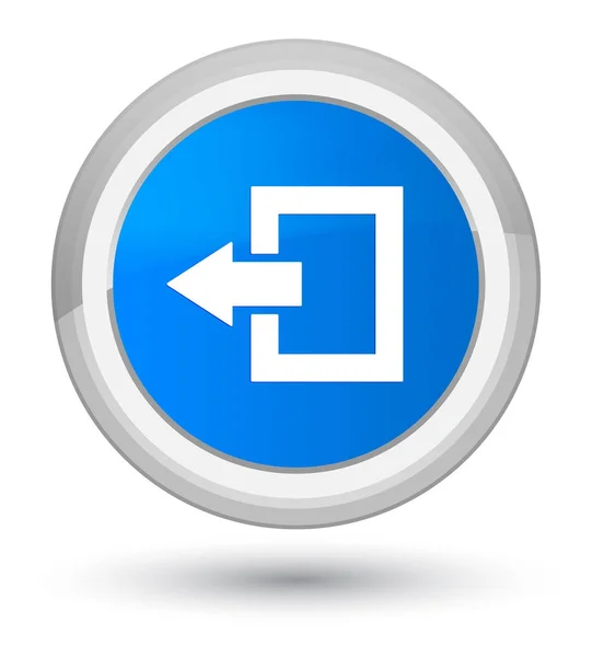 로그 아웃 아이콘 주요 시안색 블루 라운드 버튼 — 스톡 사진