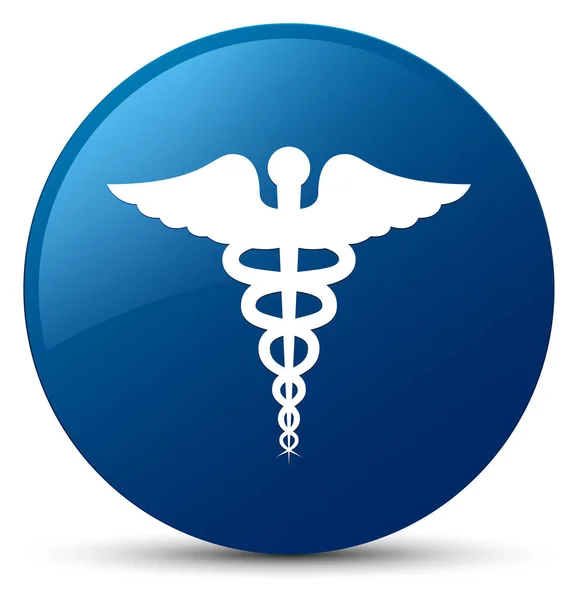 Medicinsk ikonen blå runda knappen — Stockfoto